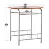 3 Piece Dining Set, Compact 2 Chairs and Table Set with Metal Frame and Shelf Storage Bistro Pub Breakfast Space Saving for Apartment and Kitchen (Brown) view 3