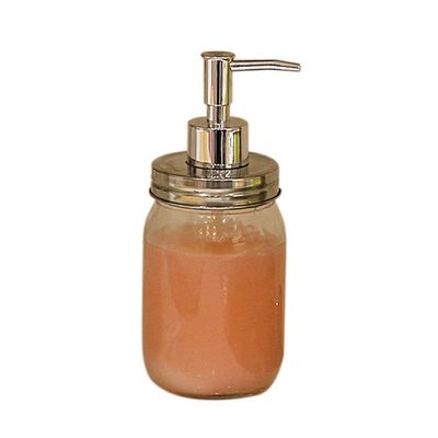 450ML Clear Glass Soap Dispenser Soap Pump Classic Decor for Bathroom Kitchen Essential Oils Lotions Liquid Soaps Bottles (Color : Silver, Size : 450ml)
