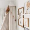 IBIZA VIBE MAMERIA Kids Bed Canopy with Frills Cotton Hanging Tent Curtain Net for Reading Nook Hideaway Bedding Play Room Decor (Beige) view 1