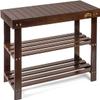 Homemaid Living Bamboo 3 Tier Shoe Rack Bench, Premium Shoe Organizer or Entryway Bench, Perfect for Shoe Cubby, Entry Bench, Bathroom Bench, Entryway Organizer, Hallway or Living Room(Brown) view 1