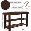 Homemaid Living Bamboo 3 Tier Shoe Rack Bench, Premium Shoe Organizer or Entryway Bench, Perfect for Shoe Cubby, Entry Bench, Bathroom Bench, Entryway Organizer, Hallway or Living Room(Brown) view 3