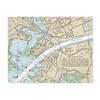 Buzzards Bay Cape Cod Canal Entrance Nautical Chart Cotton Placemat Set - SET of 4, 18" x 14" view 1