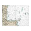 Sandy Bay Nautical Chart Cotton Placemat Set - SET of 4, 18" x 14" view 1