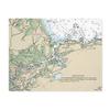 Annisquam River Entrance Ipswich Bay Nautical Chart Cotton Placemat Set - SET of 4, 18" x 14" view 1