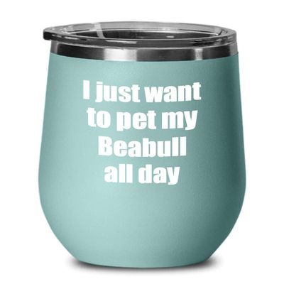Beabull Wine Glass Saying Dog Lover Mom Dad Funny Gift Insulated Tumbler With Lid Teal