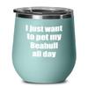 Beabull Wine Glass Saying Dog Lover Mom Dad Funny Gift Insulated Tumbler With Lid Teal view 1