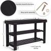 Homemaid Living Bamboo 3 Tier Shoe Rack Bench, Premium Shoe Organizer or Entryway Bench, Perfect for Shoe Cubby, Entry Bench, Bathroom Bench, Entryway Organizer, Hallway or Living Room(Black) view 3