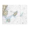 Thacher Island Nautical Chart Cotton Placemat Set - SET of 4, 18" x 14" view 1