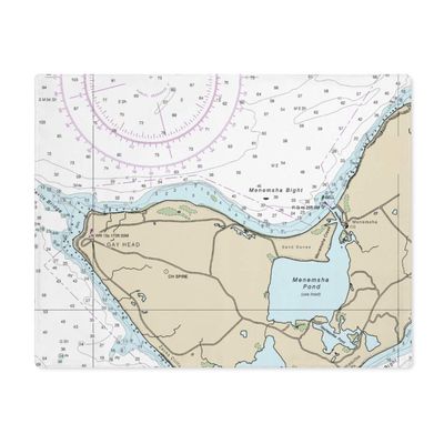 Gay Head Nautical Chart Cotton Placemat Set - SET of 4, 18" x 14"