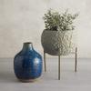 47th & Main Vintage Ceramic Vase 8.26 x 10.23-inches, Terracotta Blue Floral view 3