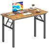 DlandHome Folding Desk Small Desk 31.5 inches Computer Desk for Home Office Folding Table Writing Table for Small Spaces No Assembly Required Retro view 1
