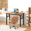 DlandHome Folding Desk Small Desk 31.5 inches Computer Desk for Home Office Folding Table Writing Table for Small Spaces No Assembly Required Retro view 2