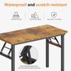 DlandHome Folding Desk Small Desk 31.5 inches Computer Desk for Home Office Folding Table Writing Table for Small Spaces No Assembly Required Retro view 4