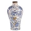 47th & Main Vintage Ceramic Vase Large, Blue Floral Vase view 1