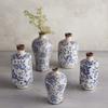 47th & Main Vintage Ceramic Vase Large, Blue Floral Vase view 2
