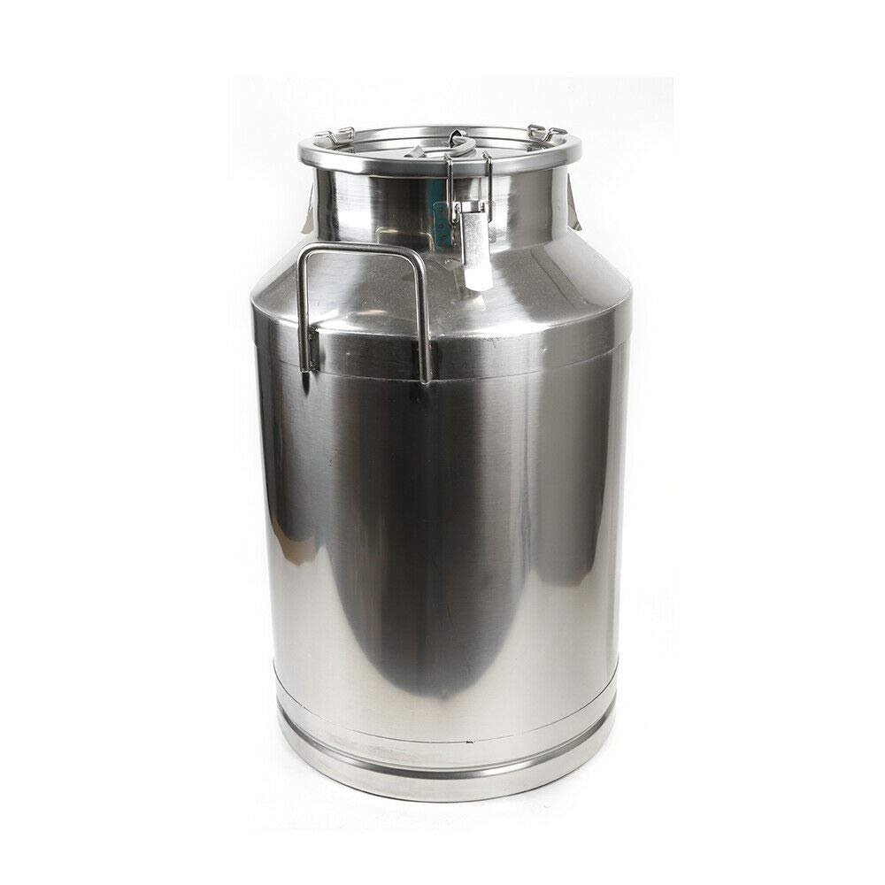 60L 15.9Gal Stainless Steel Milk Can Milk Wine Airtight Storage Canister Transport Can Milk Bucket Liquid Storage Pail Silicone Seal (USA Stock)