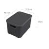 BranQ - Home essential Wicker Basket Set of 3 Size M 10 L, Plastic PP, Charcoal, 28,8x19,7x16,2 cm (LxBxH) view 2