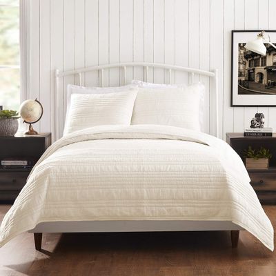 1977 Dry Goods Atmosphere Double Gauze Quilt - Lightweight Breathable All Season Coverlet Bedding - King, Ivory