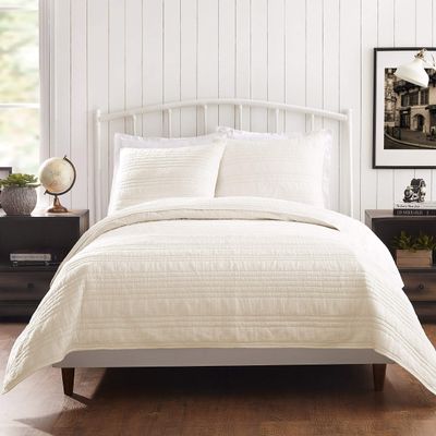 1977 Dry Goods Atmosphere Double Gauze Quilt - Lightweight Breathable All Season Coverlet Bedding - Full/Queen, Ivory