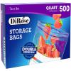 DiRose Quart Bags Pack of 500 1 Quart Reclosable Food Storage Bags Practical and Durable Design Food Safe Non-BPA Material Easy Double Zip Closure Ideal for Food, Snacks, Organizing view 2