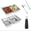 2 Pack ChefQ Full Size 2.5 Deep Inch Divider Food Pan Perfect Fit For a 8qt Chafing Dish - Anti-Jam Stainless Steel Steam Table/Sectional Hotel Pan view 1