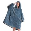 Aemicion Blanket Hoodie for Adults,Sherpa Soft Warm Thick Oversized Wearable Sweatshirt Hooded Blanket for Women Men-Blue Grey view 1