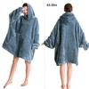 Aemicion Blanket Hoodie for Adults,Sherpa Soft Warm Thick Oversized Wearable Sweatshirt Hooded Blanket for Women Men-Blue Grey view 4