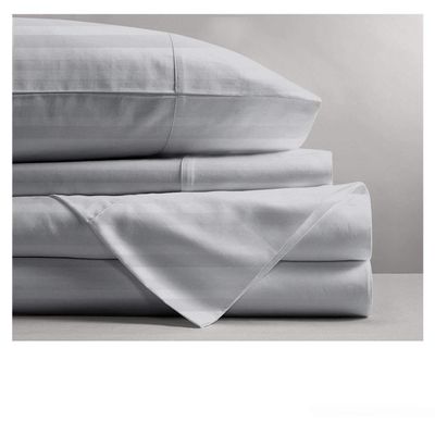 800 Thread Count- 5Pcs Split Sheets Set Silver Stripe 100% Cotton Bed Sheets, Split King Sheets Sets for Adjustable Beds, Split Fitted Sheet, Fits Mattress Upto 15" Deep Pockets