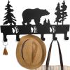 Suwimut Coat Rack Wall Mount, Black Metal Bear Coat Hook Key Holder for Hanging, Decorative Animal Theme Cabin Coat Hanger with 6 Hooks for Towel, Clothes, Hat, Bathroom, Entryway, Bedroom view 1
