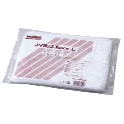 Iwatani Material Plastic Bags, Eye Wraps, TOUCH L, 400 Pieces, Approx. 9.1 x 13.4 inches (230 x 340 mm), Made in Japan, Commercial Use, Large Capacity, Plastic Bags, Food Packaging