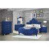 Acme Dante Queen Upholstered Panel Bed in Blue Velvet view 2