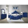 Acme Dante Queen Upholstered Panel Bed in Blue Velvet view 3