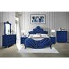 Acme Dante Queen Upholstered Panel Bed in Blue Velvet view 4