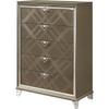 Acme Skylar 5-Drawers Wood Bedroom Chest with Acrylic Legs in Dark Champagne view 1