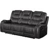 Acme Braylon Faux Leather Tufted Motion Reclining Sofa in Magnetite Black view 1
