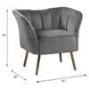 Acme Reese Velvet Tufted Upholstery Accent Chair in Gray and Gold view 3
