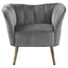 Acme Reese Velvet Tufted Upholstery Accent Chair in Gray and Gold view 4