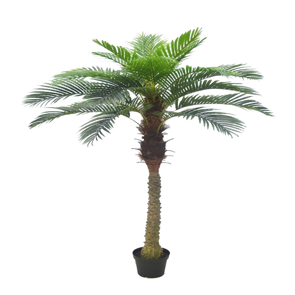 AMERIQUE Gorgeous & Unique 6 Feet Tropical Phoenix Palm Tree Artificial Plant Tree with 15 Big Leaves, with Nursery Plastic Pot, Feel Real Technology, Green
