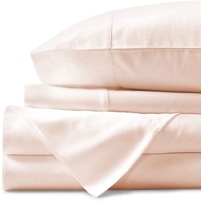 800 Thread Count- 5Pcs Split Sheets Set Ivory 100% Cotton Bed Sheets, Split California King Sheets Sets for Adjustable Beds, Split Fitted Sheet, Fits Mattress Upto 15" Deep Pockets