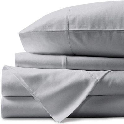 800 Thread Count- 5Pcs Split Sheets Set Silver 100% Cotton Bed Sheets, Split King Sheets Sets for Adjustable Beds, Split Fitted Sheet, Fits Mattress Upto 15" Deep Pockets