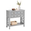 Alaterre Furniture Coventry 32" Wood Entryway Console Table with 4 Drawers and Open Shelf  Narrow Accent Table with Side Cut-Out Detail for Hallway, Living Room, or Apartment (Gray) view 1