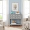 Alaterre Furniture Coventry 32" Wood Entryway Console Table with 4 Drawers and Open Shelf  Narrow Accent Table with Side Cut-Out Detail for Hallway, Living Room, or Apartment (Gray) view 2