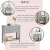 Alaterre Furniture Coventry 32" Wood Entryway Console Table with 4 Drawers and Open Shelf  Narrow Accent Table with Side Cut-Out Detail for Hallway, Living Room, or Apartment (Gray) view 4