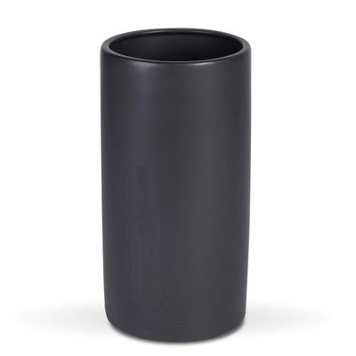 Black Ceramic Round Planter 12" H x 6" W 6" L - Cylinder Vase Basic Ceramic Cylinder Decorative Pot, Tall