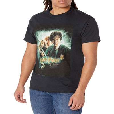 Harry Potter Men's Chamber Group Poster T-Shirt, Black, 3X-Large