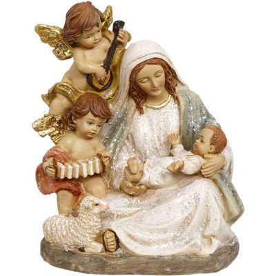Mark Roberts 2020 Collection - Holy Family 5-Inch Nativity Figurine, Elegant Christmas Decor for Home and Office Decoration