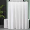 AmazerBath White Shower Curtain Fabric, Waffle Shower Curtain Polyester, Luxury Cloth Shower Curtains for Bathroom, Hotel Quality, Machine Washable, Heavy Duty, 72 x 72 Inches (Matte White) view 1