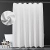 AmazerBath White Shower Curtain Fabric, Waffle Shower Curtain Polyester, Luxury Cloth Shower Curtains for Bathroom, Hotel Quality, Machine Washable, Heavy Duty, 72 x 72 Inches (Matte White) view 2