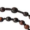 IHM Imports Sine Cera Jujube Wood 5 Decade Catholic Rosary, Double-sided Laser Engraved Centerpiece, 16.5" Length with 8/10mm Carved Rose Beads view 4