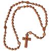 IHM Imports Sine Cera Light Jujube Wood 5 Decade Catholic Rosary, Double-sided Laser Engraved Centerpiece, Cross Shaped Our Father Beads and Smooth 8mm Beads view 1